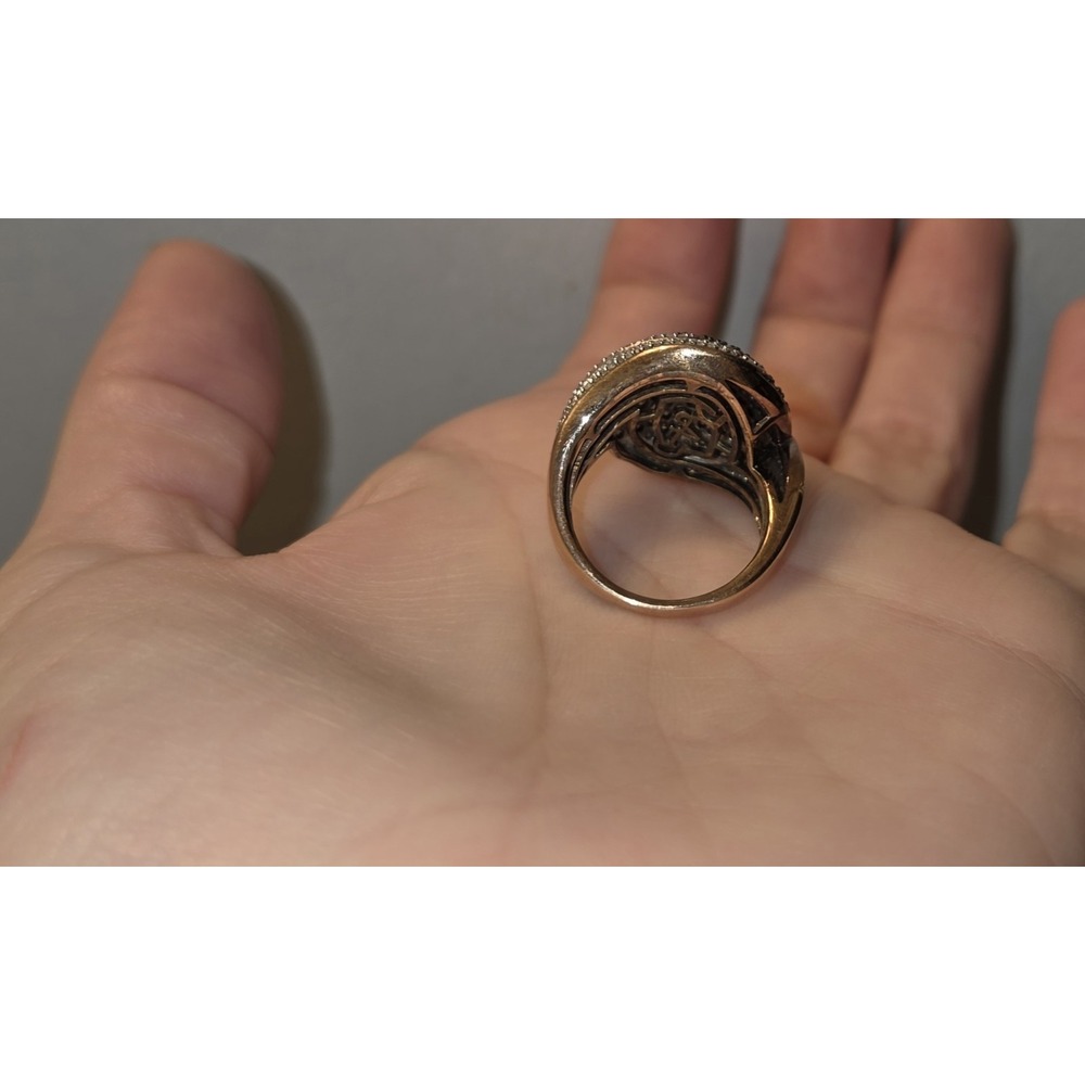Park Avenue 2.10 White And Mocha Diamond 18k Rose Gold Over Sterling Ring. 7 - Picture 10 of 10